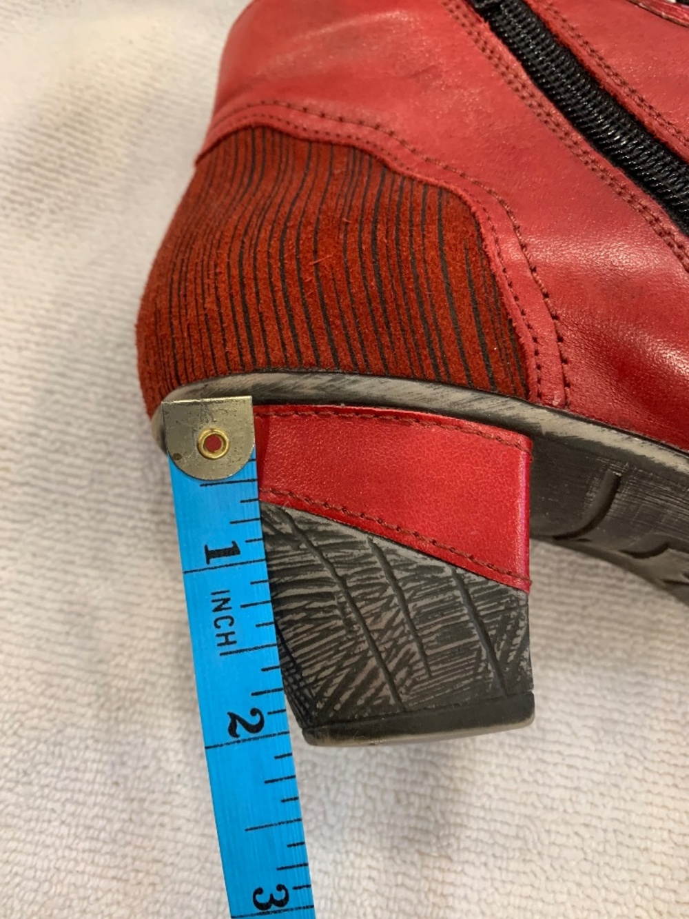 Remonte Red Leather Ankle Boots Lace Up Zip EU 38 US 7.5-8 - Picture 10 of 10